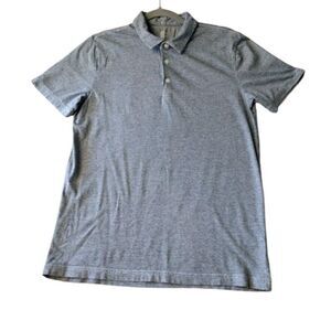 H&M Polo Shirt‎ Men M Gray Stretch Cotton Short Sleeve Juniors Casual Streetwear